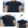 Summer new men's cotton loose short sleeve shirt AOMI-R007