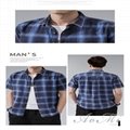 Cotton plaid men's summer half-sleeved shirt AOMI-R0011 2