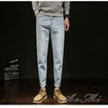 Light color single pants spring and summer men's denim trousers slim harem pants 3