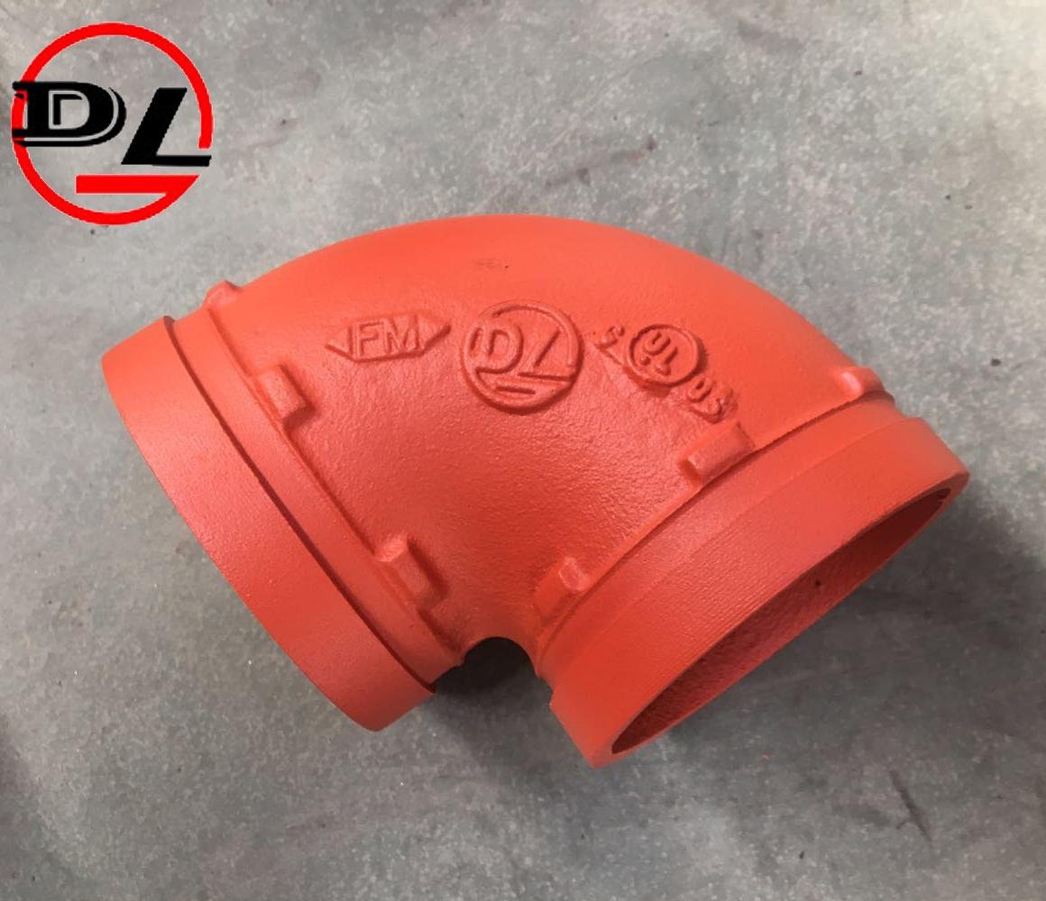 ductile iron grooved pipe fittings grooved threaded equal reducing elbow 