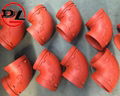 ductile iron grooved pipe fittings grooved threaded equal reducing elbow 