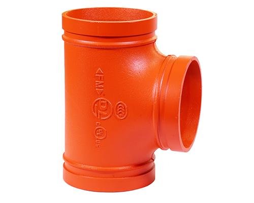ductile iron grooved pipe fittings grooved threaded equal reducing tee