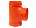 ductile iron grooved pipe fittings grooved threaded equal reducing tee