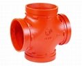 ductile iron grooved pipe fittings grooved threaded equal reducing cross