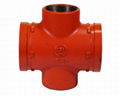 ductile iron grooved pipe fittings threaded equal reducing cross 1