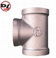 malleable iron  pipe fittings reducing equal tee
