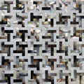 Herringbone Black lip and White Shell Mosaic Tiles on Medium Density Fiberboard