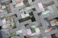 Herringbone Black lip and White Shell Mosaic Tiles on Medium Density Fiberboard 2