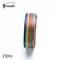 150m Wholesale price PE colourful braided wire 8x colourfu braided fishing line 3