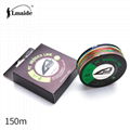 150m Wholesale price PE colourful braided wire 8x colourfu braided fishing line 5