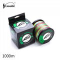 1000m Wholesale price PEcolourful braided wire 8x colourful braided fishing line 1