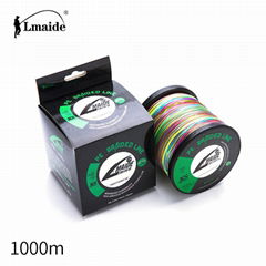 1000m Wholesale price PEcolourful braided wire 8x colourful braided fishing line