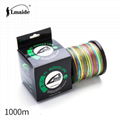 1000m Wholesale price PEcolourful braided wire 8x colourful braided fishing line 5