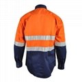 Wholesale high visibility cotton men's long sleeve work shirt with reflective st 3