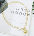 gold and silver ball pendant necklace with big chain