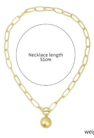 gold and silver ball pendant necklace with big chain 3