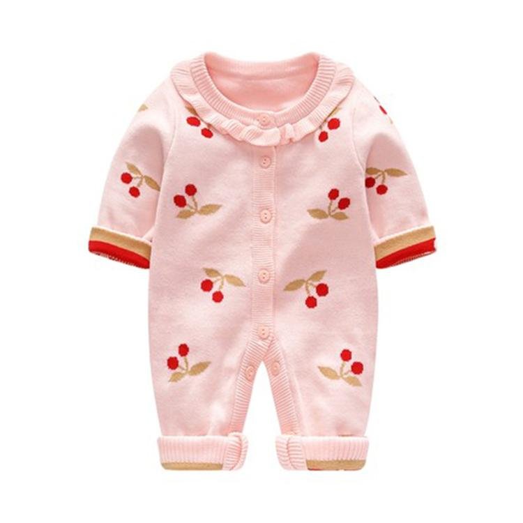 High quality baby girl rompers 100% cotton baby clothing set with cardigan  2