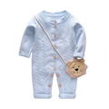 High quality baby girl rompers 100% cotton baby clothing set with cardigan  5