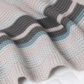 Rainbow Stripe Knitted Newborn Baby Blanket with Sherpa  4