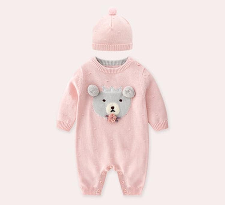 wholesale cute baby jumpsuit cotton pink baby romper Girls Infant Rompers 4