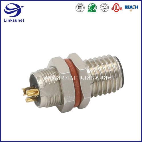 M8 Metal Die-Casting Receptacle 24AWG Male 3 Pin for industrial wire harness 2