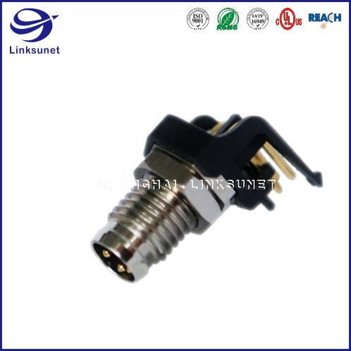 2 Pin M8 Metal Die-Casting  90° Receptacle  Male for industrial wire harness