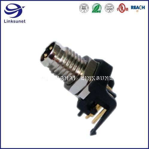 90° Receptacle  Male 4 Pin M8 Metal Die-Casting  for industrial wire harness