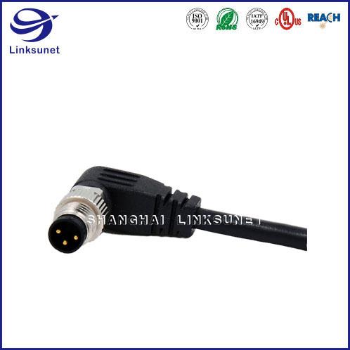 M8 3 Pin Waterproof connector and Wire 90° Screw Type Unshielded for automotive  5