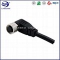 4 Pin Overmolded With Cable M8 90° Screw Type Unshielded for automotive wire har 2