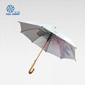 Classic style wooden medium stick color printing advertising umbrella