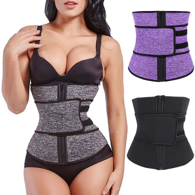 Latex Fitness Sweat Zip Corset Waist Trainer HXWRB037 Hongxiangwen