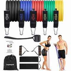 150 Lbs 11 Pcs Resistance Bands Tube Set