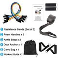 150 Lbs 11 Pcs Resistance Bands Tube Set 5