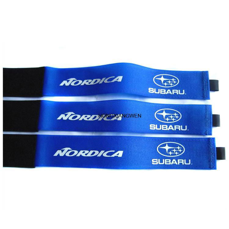 Custom Deluxe Rubber Alpine Skiing Hook Loop Ski Straps 2