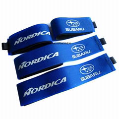 Custom Deluxe Rubber Alpine Skiing Hook Loop Ski Straps