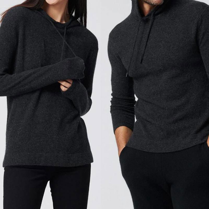 Unisex Cashmere Hoodie Smoke  2