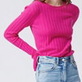 Cashmere Ribbed Sweater Fuchsia  3