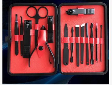  Black 12 or15 or 18  PCS a set Stainless Steel Manicure  Set Nail Clipper  2