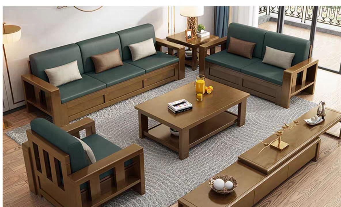 Chinese style soild woode  storage sofa 4