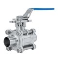 Sanitary Stainless Steel Three Pieces Welded Ball Valve