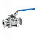 Sanitary Stainless Steel Three Pieces Welded Ball Valve 4