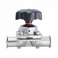 Sanitary Clamp Manual Diaphragm Valves with PTFE + EPDM