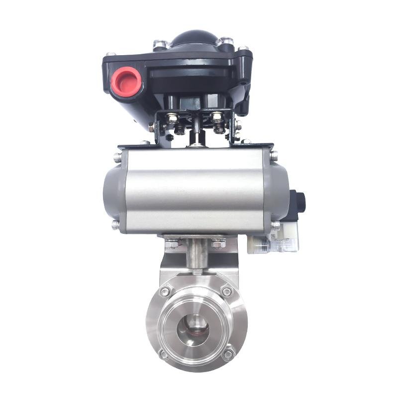 Sanitary Stainless Steel Welding Pneumatic Butterfly Valve with Actuator 2