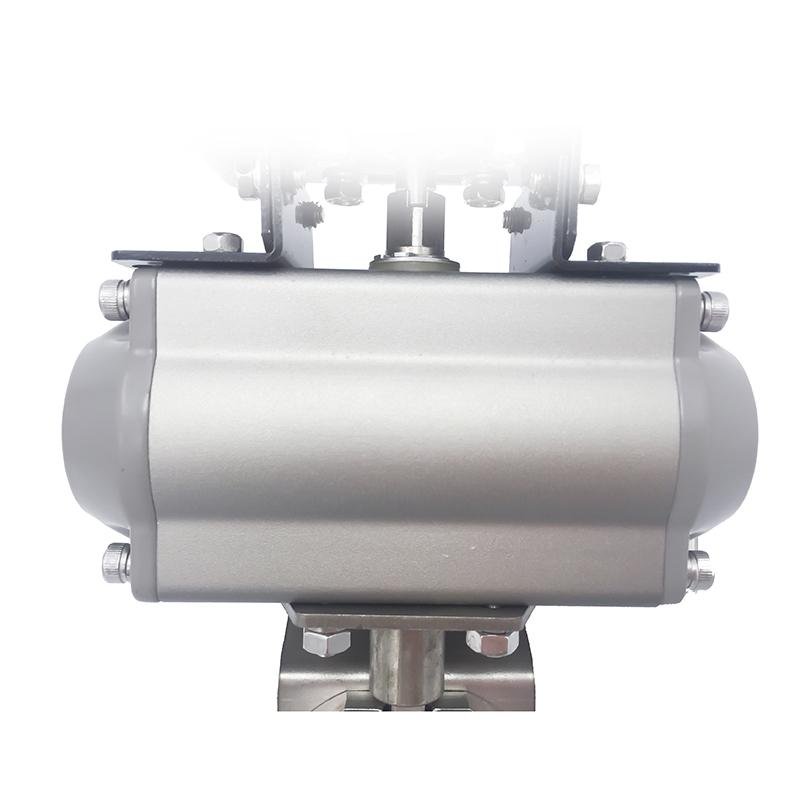 Sanitary Stainless Steel Welding Pneumatic Butterfly Valve with Actuator 3