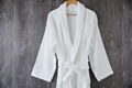 Terry 100% cotton bathrobe shawl collar white long hotel 1