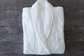 Terry 100% cotton bathrobe shawl collar white long hotel 3