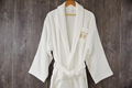 Shawl collar bathrobe 100% cotton white