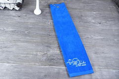 Wholesale blue hand towel velvet pile golf towels with clip