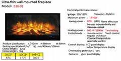 Ultra-thin wall-mounted fireplace