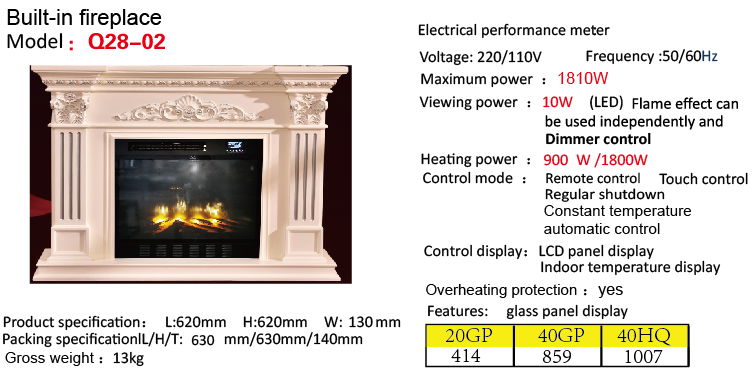 Built-in fireplace